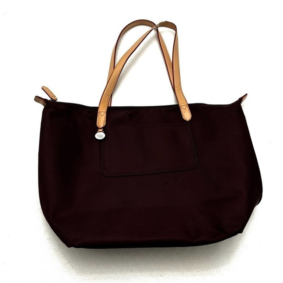 Radley Canvas Tote Bag Leather Trim Burgundy - Picture 3 of 4